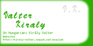 valter kiraly business card